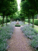 image: Lavender garden with central unicorn sculpture