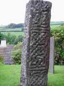 image: Granite cross showing detailed Celtic patterning